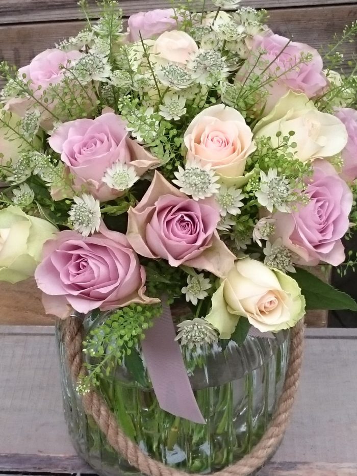 Soft Pastel Rose Vase